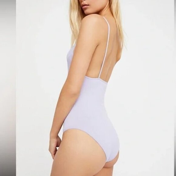 NWOT Free People Intimately Solstice High Neck Bodysuit in Lavender - Picture 3 of 4